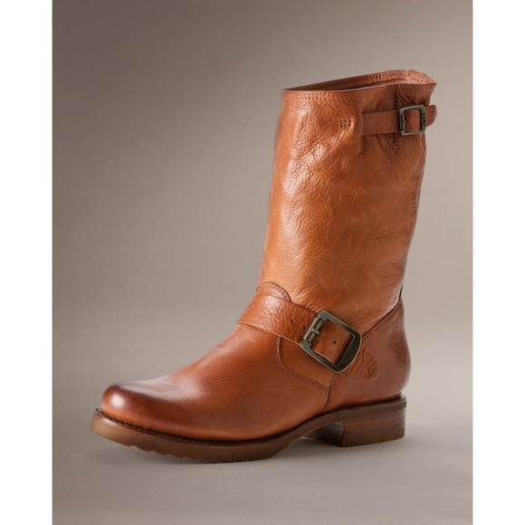 Frye Shoes - FRYE Leather Veronica Whiskey Cognac Boots